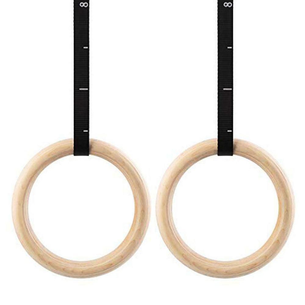 Gymnastic Ring Wood - Wooden Gymnastic Rings 28/32mm Exercise Fitness