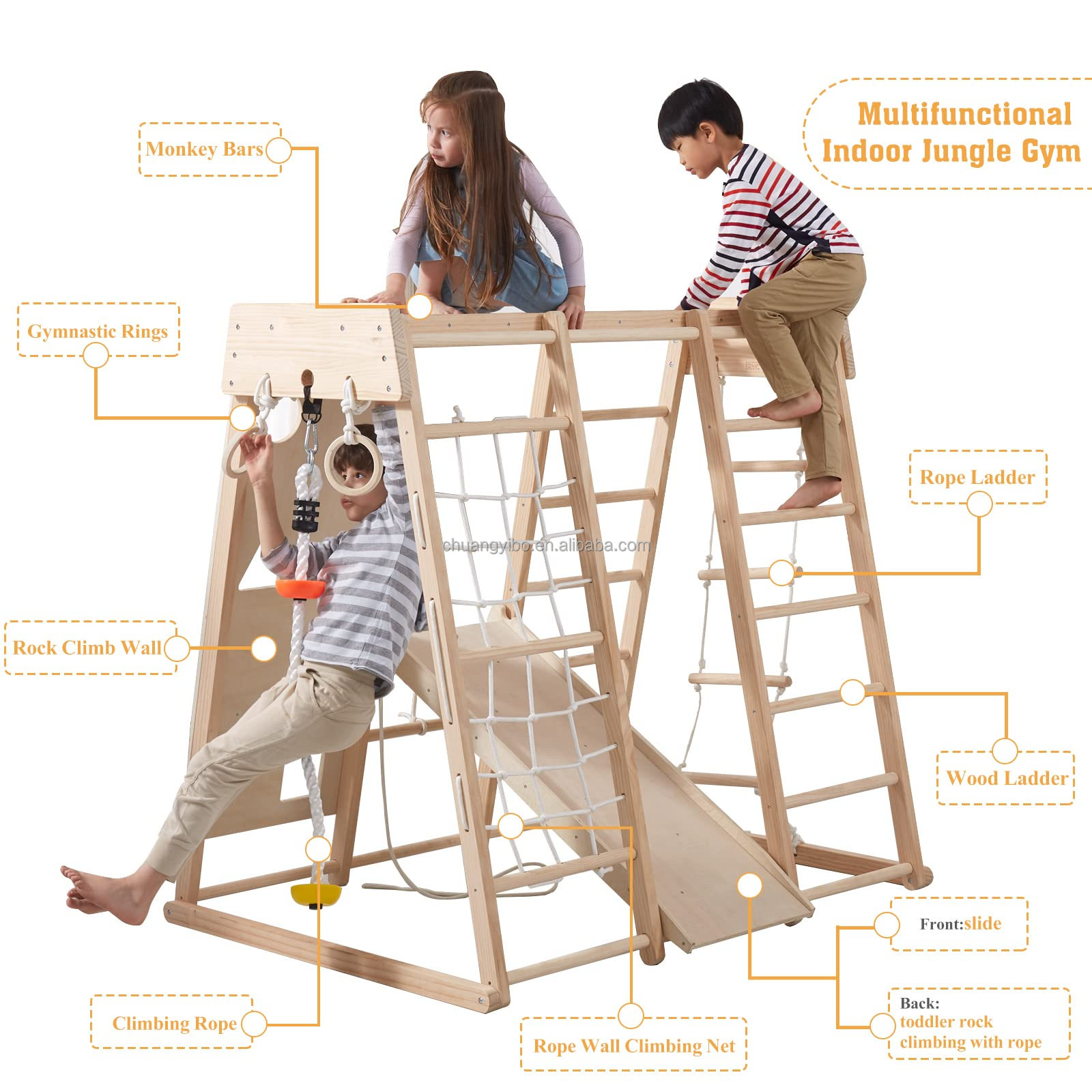 Indoor Playground Jungle Gym T - đánh giá và giá Gymnastic Ring Wood