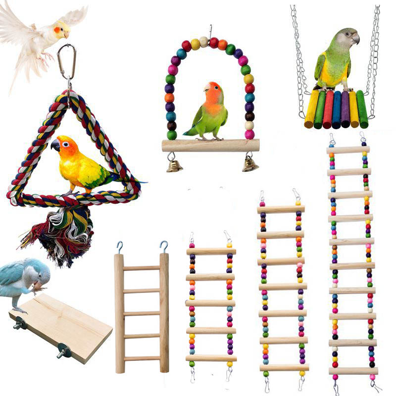 Wooden Bird Toys Small Parrot  - đánh giá và giá Gymnastic Ring Wood