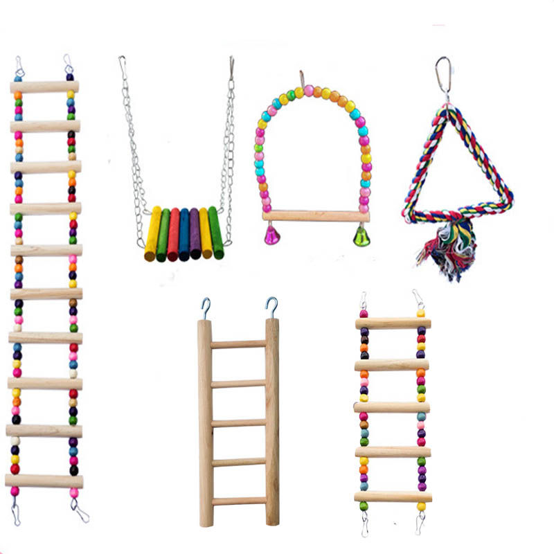 Wooden Bird Toys Small Parrot  - đánh giá và giá Gymnastic Ring Wood
